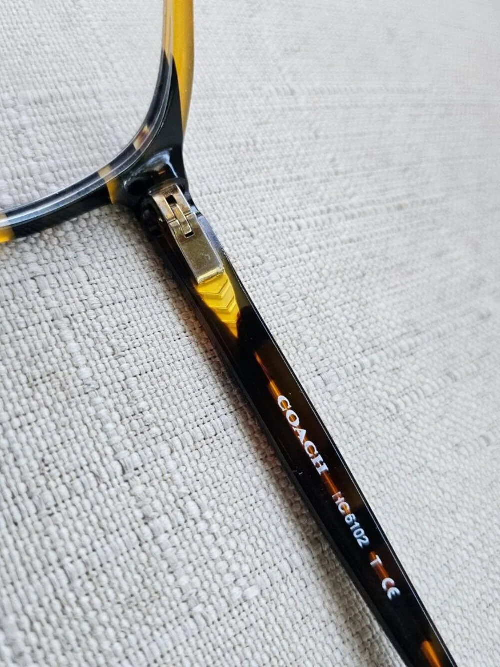 Coach Women Eyeglasses/Glasses Frame HC6102 BLK AMBER GLTR Vasity Stripe Frame